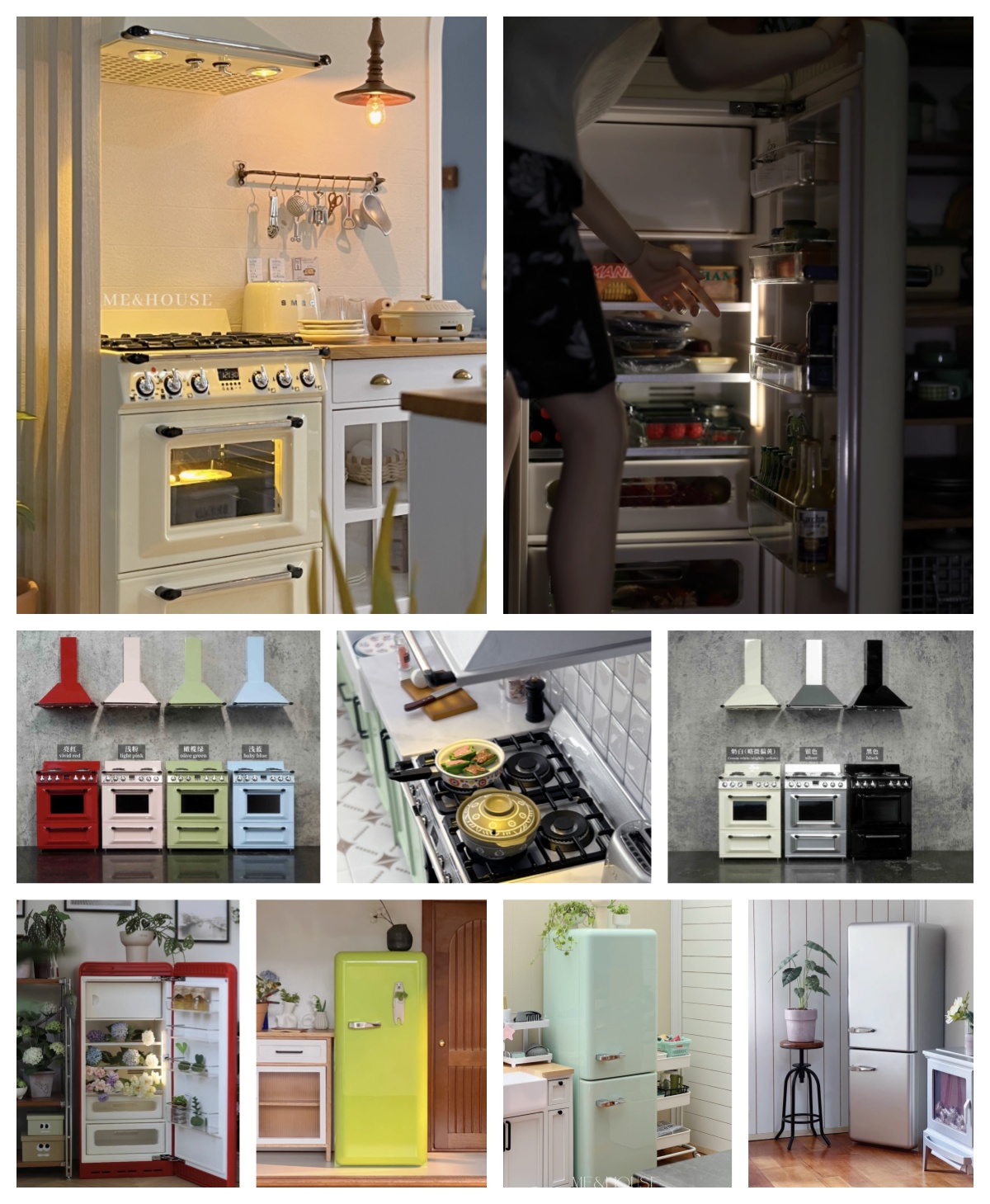 Kitchen Appliances Refrigerators - 1/6 Moderne Miniatuur Keuken Meubels Blythe/BJD