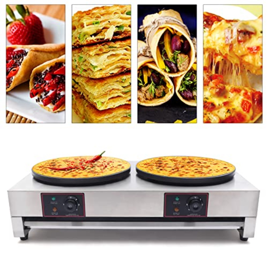Crepe Maker Non Stick - Commerciële 16 inch elektrische crêpemaker, antiaanbaklaag,